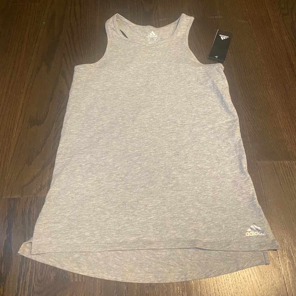 Adidas girls gray tank size med (10/12) NWT